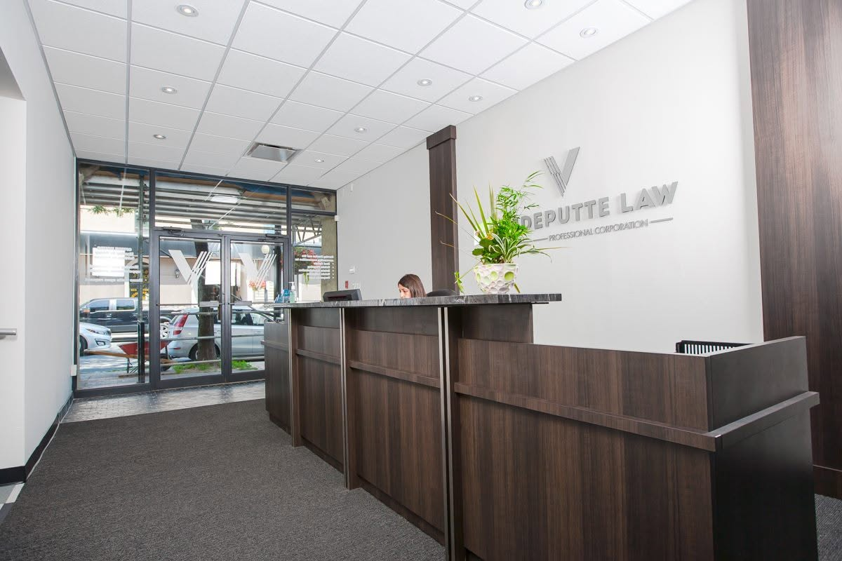 Professional reception area with wood finishes and clean lines